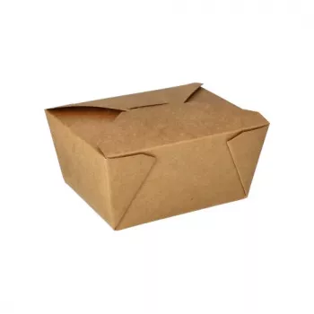 PAPSTAR pure 750 ml rudas kartoninis su PLA danga vienkartinis maisto indelis 85687