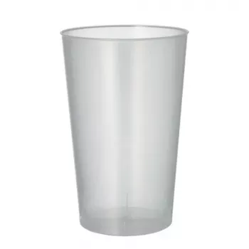 PAPSTAR Dažnai naudojama geriamoji stiklinė PP, 0,5 L, permatoma, 30 vnt. pakuotė, 91 mm skersmuo, 140 mm aukštis 89824