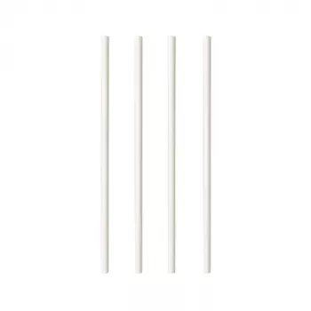 PAPSTAR pure popierinės šiaudeliai, 200 mm, 6 mm, balti, tvarios, 250 vnt. (87513)