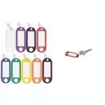 WEDO raktų pakabukas su žiedu, 18 mm skersmens, violetinio plastiko korpusas, balta rašoma keičiama etiketė 262 801808