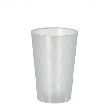 PAPSTAR Dažniausiai naudojama stiklinė 0,25 L, permatoma, 40 vnt., skersmuo 70 mm, aukštis 105 mm, tinka plauti indaplovėje (89820)