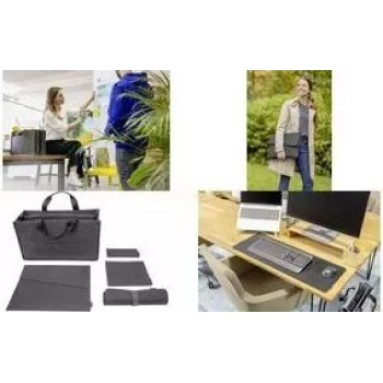 SIGEL BAB11 Desk Sharing Bag Classic L, tamsiai pilka, 5 dalių rinkinys