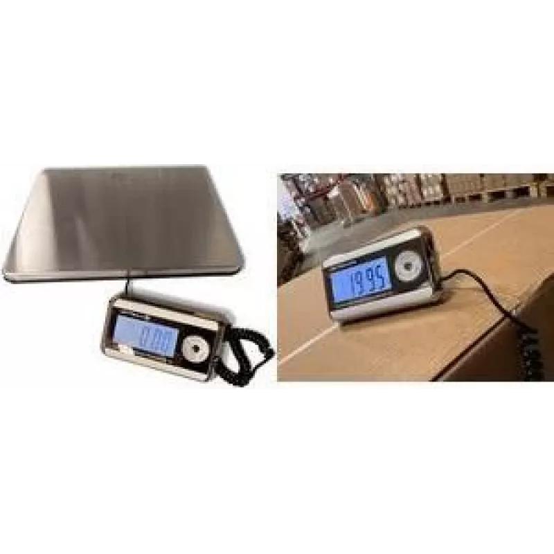 Little Balance LB 8371 Pro e-200 skaitmeninės siuntų svarstyklės, 200 kg talpa, 50 g tikslumas, nerūdijančio plieno platforma, atskiras LCD ekranas