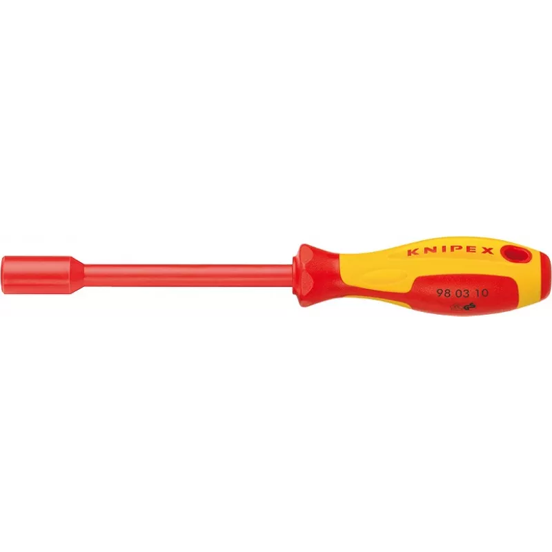 KNIPEX 98 03 13 lizdinis veržliaraktis-atsuktuvas, 13 mm šešiabriaunis lizdas, chromo vanadžio plienas, 235 mm