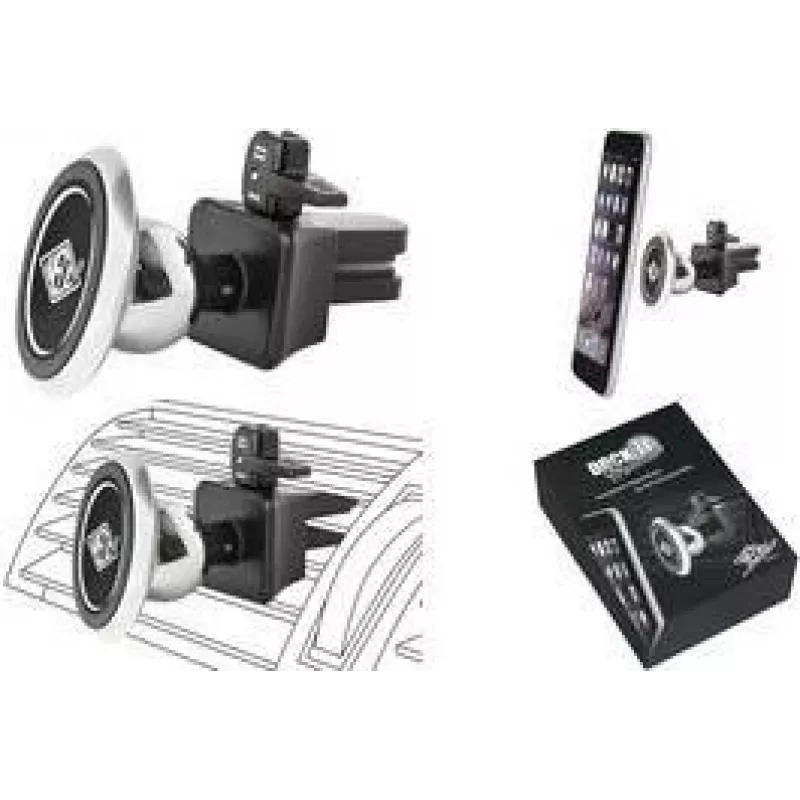 WEDO Dock-it Premium Mini magnetinis automobilio ventiliacijos laikiklis išmaniesiems telefonams, juodas/sidabrinis 60 15054
