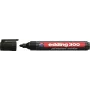 Edding 300-E4 permanentinių žymeklių rinkinys, 4 spalvos (juoda, mėlyna, žalia, raudona), kaltinis antgalis 1-5 mm, 4-300-4