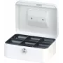 MAUL pinigų dėžutė balta 200x170x90 mm plieninė su cilindrine spyna ir 2 rakteliais 56102-02