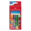 Faber-Castell Colour GRIP trikampės spalvotos pieštukai, įvairių spalvų, 10 vienetų, Soft-Grip zona, nesilaužiantis 3,3 mm švinas, vandeninės bazės lakas, promo dėklas 201585