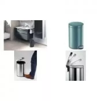 DURABLE metalinis pedalų šiukšlių kibiras 12L apvalus sidabrinis 341158