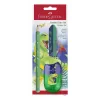 Faber-Castell Dino Jumbo rašymo rinkinys, žalias, 3 pieštukai, 3 mm šerdis, ergonomiškas trikampis, nelūžtanti šerdis, nuo 3 metų 111529