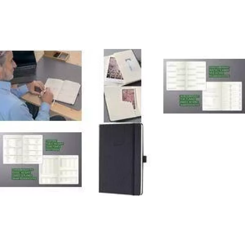 SIGEL Conceptum 2027 A5 savaitinis planeris, juodas, 1 savaitė kairiajame puslapyje + pastabos dešiniajame, 148 x 213 mm, siūtinis įrišimas, elastinė juosta, rašiklio kilpa, 2 skirtukai, perforuoti kampai C2714