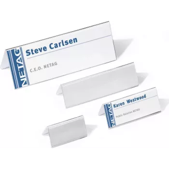 DURABLE stalinė vardo lentelė tent card akrilinė 61/122x150 mm, 10 vienetų 803319