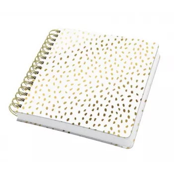 SIGEL Jolie Inspire Square Golden Rain spiralinis bloknotas A5 kvadratinis, tuščiais lapais, 120 gsm, JQ100