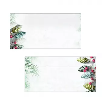 Sigel DU177 DL vokai, 110 x 220 mm, balti su žaliu vidumi, 90 g/m², savaiminio klijavimo, 25 vnt. paketas