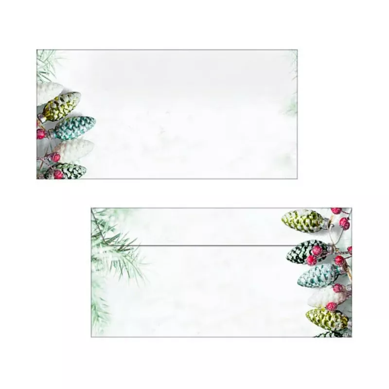 Sigel DU177 DL vokai, 110 x 220 mm, balti su žaliu vidumi, 90 g/m², savaiminio klijavimo, 25 vnt. paketas