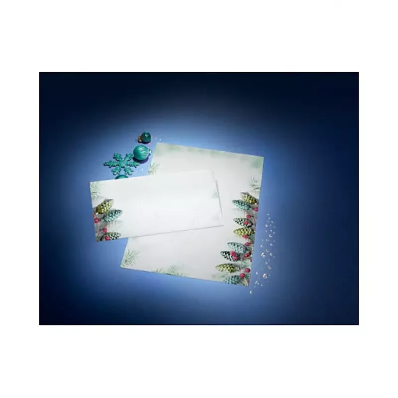 Sigel DU177 DL vokai, 110 x 220 mm, balti su žaliu vidumi, 90 g/m², savaiminio klijavimo, 25 vnt. paketas