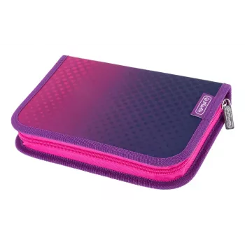 HERLITZ mokyklinis penalas Dip Dye rausvas/violetinis, 31 dalis, poliesteris, 205 x 140 x 38 mm, 2 atvartai, užtrauktukas 400205910