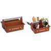 allit McPlus Carry Grillmeister nešiojimo dėklas rudas su aliuminio rankena, 2 dideli skyriai 8500908000