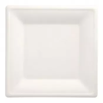 PAPSTAR Pure cukranendrių lėkštė, kvadratinė, 260 x 260 mm, 50 vnt., kompostuojama, tinkama mikrobangų krosnelei 89745