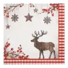 PAPSTAR Christmas Motif Servetėlės X-mas Deer 400 x 400 mm, spausdintos, 1/4 lankstymo, 3 sluoksnių - 1 vnt. (37222)