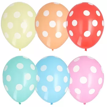 PAPSTAR Dots įvairiaspalviai latekso balionai, 29 cm, 100 vnt. 84525