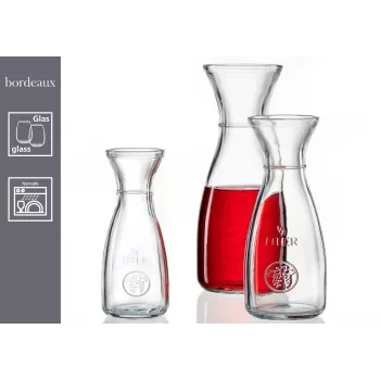 Ritzenhoff & Breker Bordeaux stiklinė karafė 1L, soda-lime stiklas, tinka plauti indaplovėje, su pripildymo linija - 6 vnt. 818963