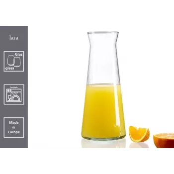 Ritzenhoff & Breker LARA stiklinė karafė 1,0 l, briaunuotas skaidrus stiklas, tinka plauti indaplovėje 820881