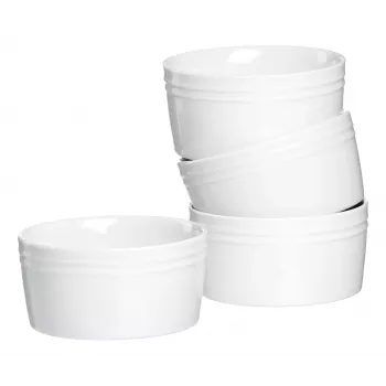 Ritzenhoff & Breker BIANCO porcelianiniai kokotų rinkinys, 245 ml, 4 vnt., balti 431452