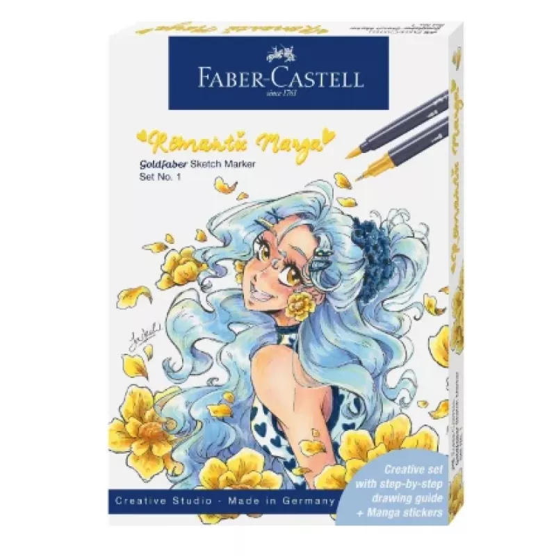 Faber-Castell Goldfaber Sketch Marker rinkinys Romantic Manga (6 alkoholiniai dvigalių antgalių žymekliai) 164701