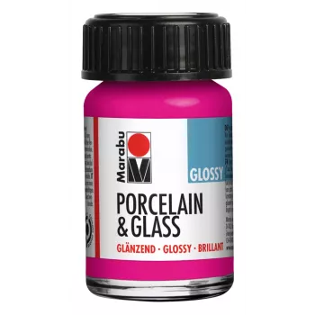 Marabu Porcelain & Glass Paint, blizgus, aviečių spalvos, 15 ml 11150039131