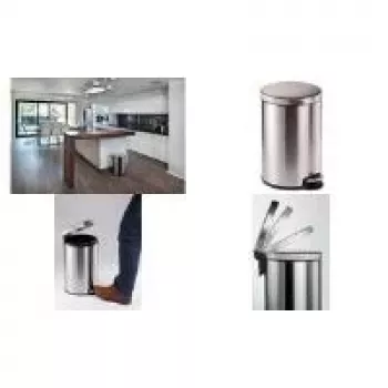 DURABLE pedalų šiukšliadėžė iš nerūdijančio plieno 20L apvali, 3 vnt. 340223
