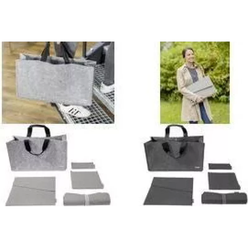 SIGEL BAB02 Desk Sharing Bag Basic L, tamsiai pilka, 5 dalių rinkinys