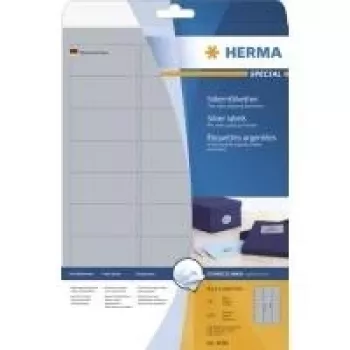 HERMA SuperPrint LaserCopy sidabrinės plėvelės etiketės 29,6 x 63,5 mm 675 etiketės 4098