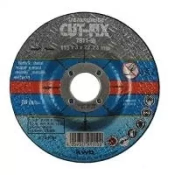 kwb CUT-FIX pjovimo diskas metalui, 115 mm x 1,0 mm x 22,23 mm, 41 tipo plokščias, aliuminio oksidas, 13300 RPM 791150