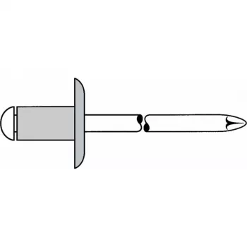 Gesipa aklinė kniedė Al/Plienas 5x25mm su didele galvute K14, suspaudimo diapazonas 15,0-20,0mm (250 vnt. pakuotė) 1454126