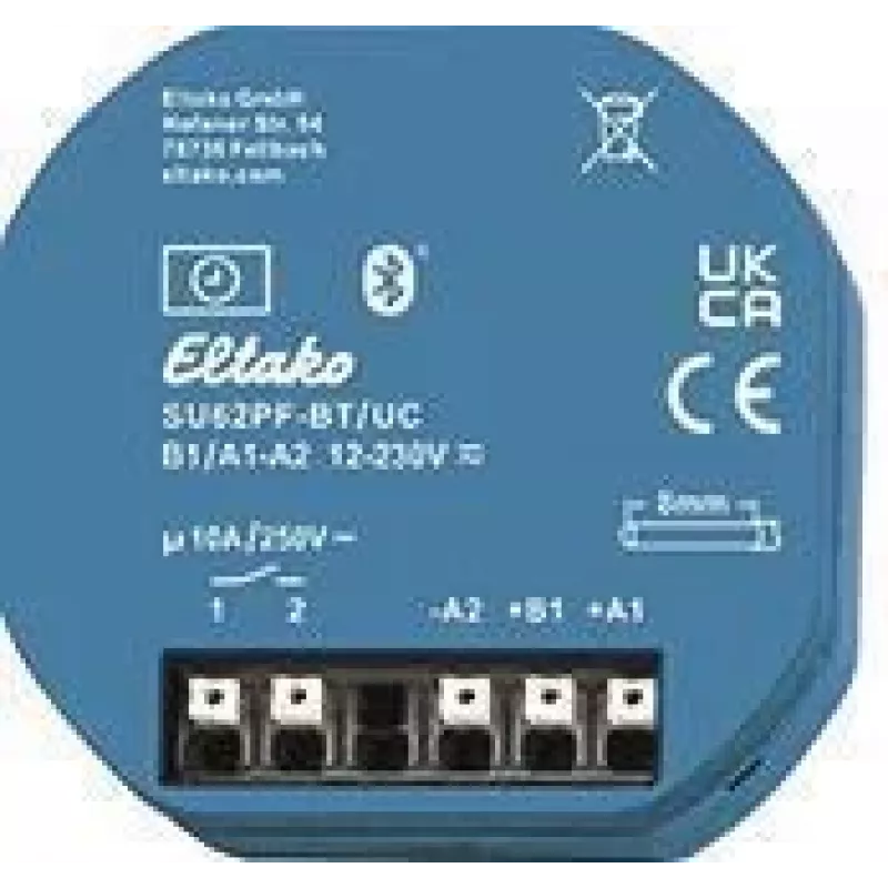 Eltako 1 kanalo laiko jungiklis su potencialo neturinčiu kontaktu SU62PF-BT/UC, Bluetooth, 16A 30062006