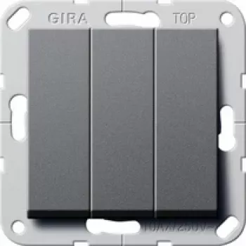 GIRA 283228 System 55 dvipolis svirtinis jungiklis 10AX 250V antracito spalvos