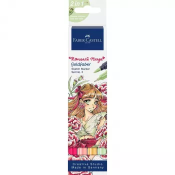 Faber-Castell Goldfaber Sketch Marker rinkinys Romantic Manga (2 alkoholiniai dvigalių antgalių žymekliai) 164722