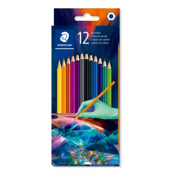 STAEDTLER šešiakampiai spalvoti pieštukai Edition 1, 12 vienetų rinkinys kartoninėje dėžutėje, tamsių atspalvių, 3,0 mm šerdis 175C12E2-1