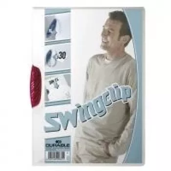 DURABLE SWINGCLIP 30 A4 permatomas segtuvas su spaustuku (25 vnt. paketas) 226035