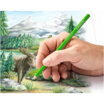 STAEDTLER Design Journey spalvoti pieštukai, 48 skirtingų spalvų, minkštas švinas, šešiakampiai, metalinė dėžutė (146C M48)