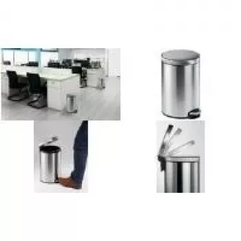 DURABLE nerūdijančio plieno pedalų šiukšliadėžė 12L apvali 340123