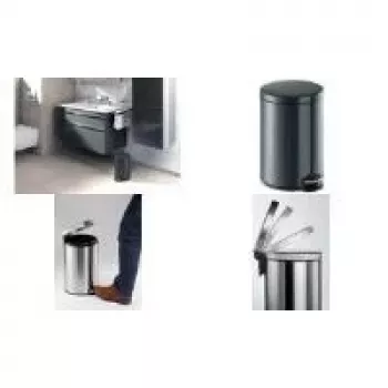 DURABLE pedalų šiukšliadėžė metalinė 20L apvali sidabrinė 341258