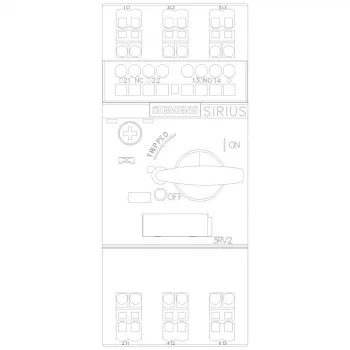 SIEMENS SIRIUS 3RV2 variklio apsaugos automatinis jungiklis 0,9-1,25A S00 3 polių su varžtiniais gnybtais (3RV20110KA25)