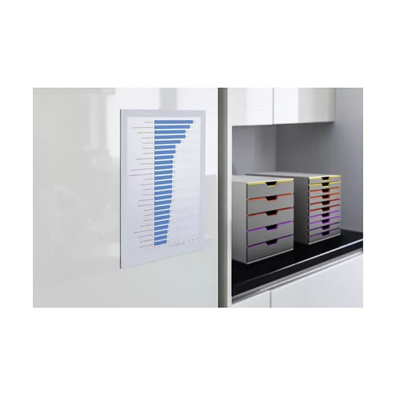 DURABLE DURAFRAME A4 savaiminio klijavimo informacinis rėmelis, sidabrinis, 2 vnt. 487202