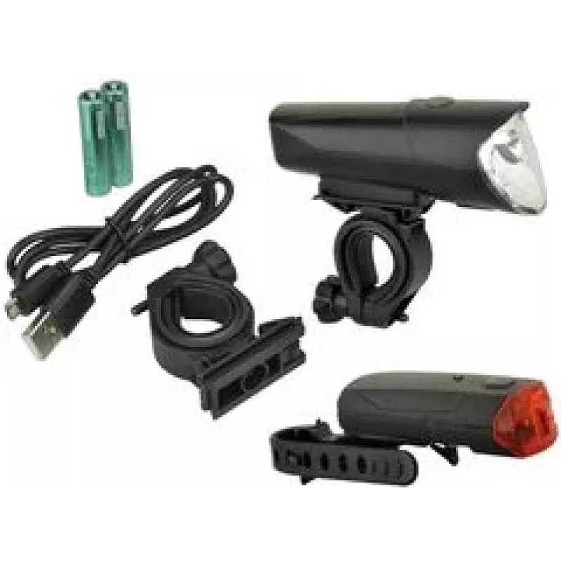 FISCHER dviračio LED apšvietimo rinkinys 40/20/10 liuksų, StVZO patvirtintas, juodas (85346)