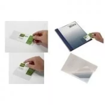 DURABLE POCKETFIX lipnios kišenės 90x57mm, su nykščio išpjova, permatomos, 100 vnt. 837919