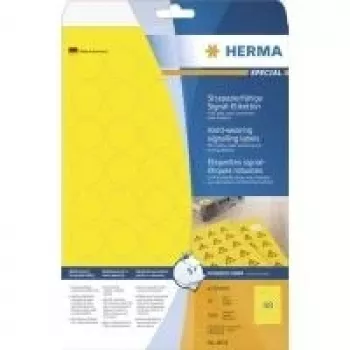 HERMA Special 8034 lipdukai – savaiminio klijavimo, atsparūs orui, matiniai, geltoni, 30 x 30 mm, 1200 lipdukų (25 lapai x 48)