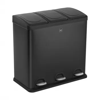 HELIT the separator atliekų rūšiavimo pedalų šiukšliadėžė, 3 x 20 L, plastikinė, soft-close, antracito H2405295