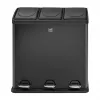 HELIT the separator atliekų rūšiavimo pedalų šiukšliadėžė, 3 x 20 L, plastikinė, soft-close, antracito H2405295